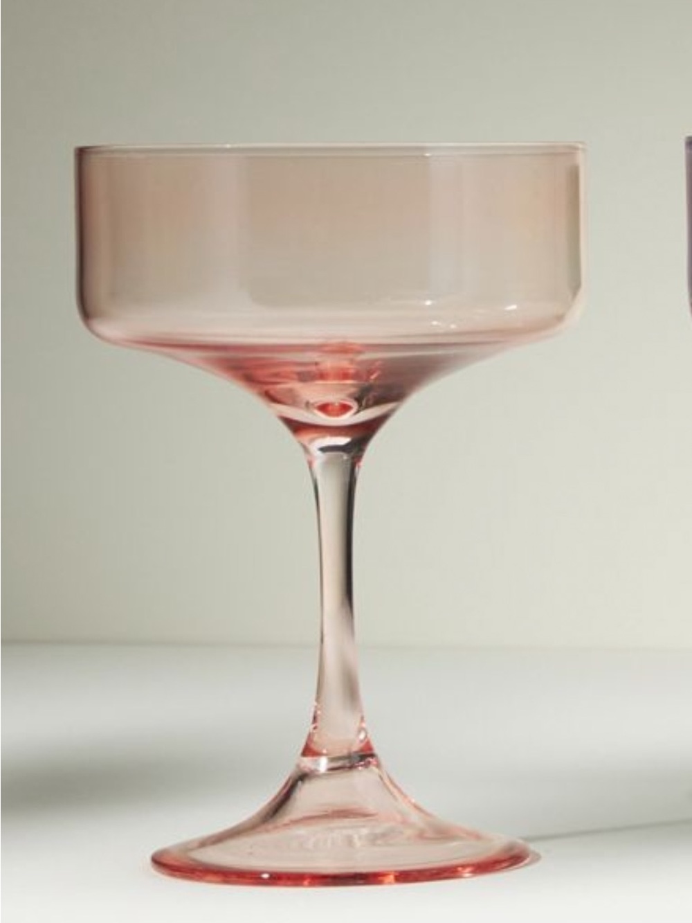 Anthropologie Pink Coupe Glassware